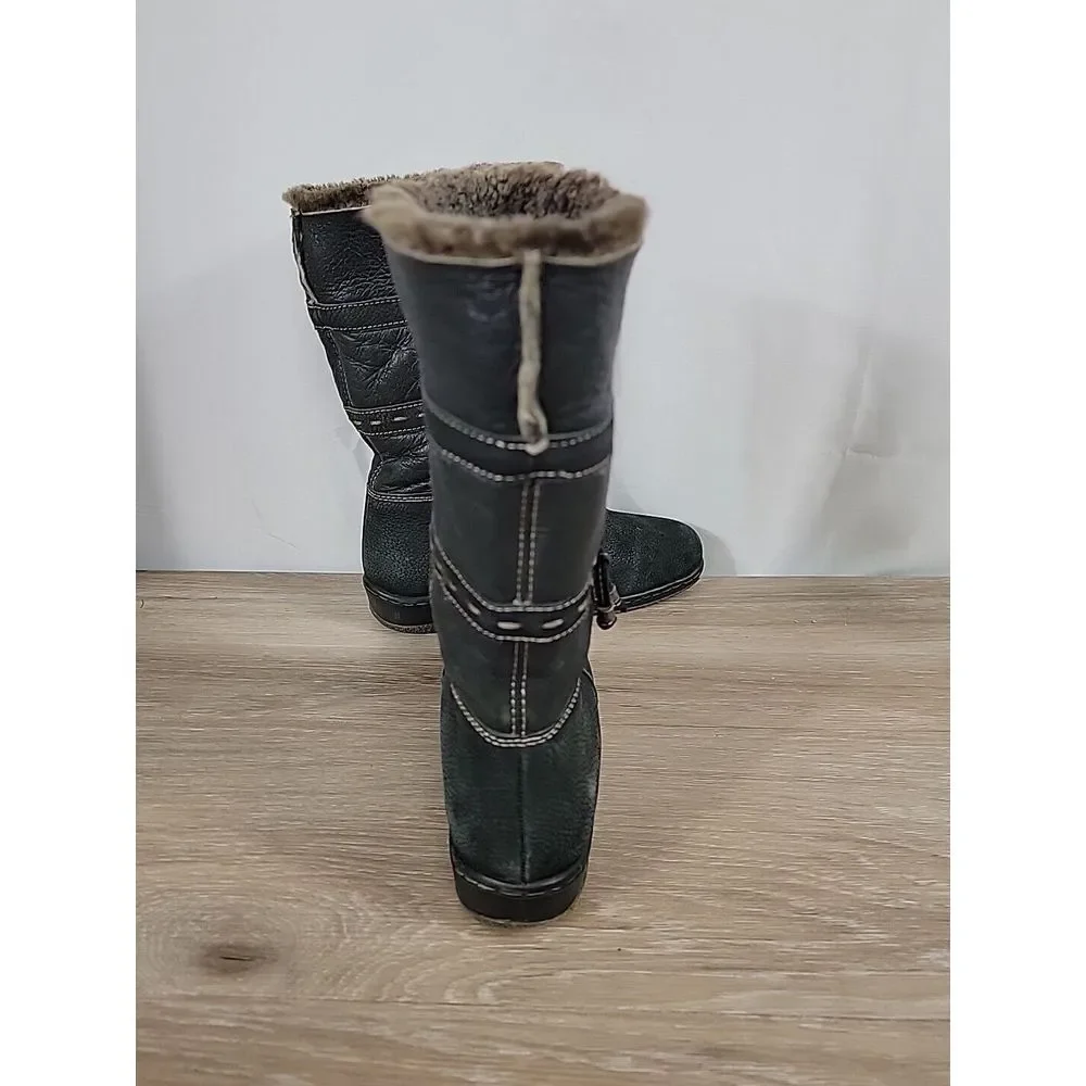 Blondo Black Suede Shearling Mouton Fur Waterproof‎ Boots US 7M #1232-41